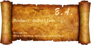 Bodacz Achilles névjegykártya